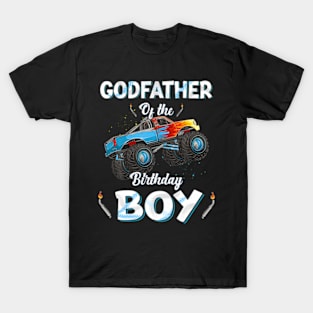 Godfather Of The Birthday Boy Monster Truck Bday Party Men T-Shirt